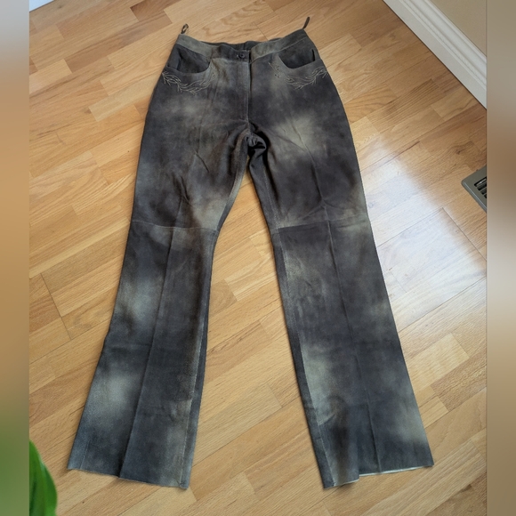 B&C Marble Gray Leather Pants - Picture 4 of 15